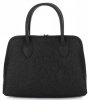 Kožené kabelka kufřík Genuine Leather černá 80032